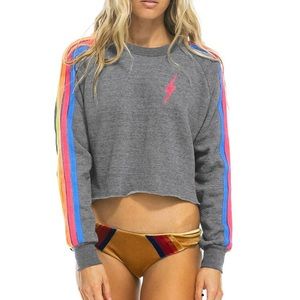 Aviator Nation Cropped Crewneck Sweatshirt